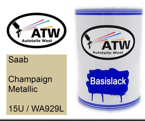 Saab, Champaign Metallic, 15U / WA929L: 500ml Lackdose, von ATW Autoteile West.